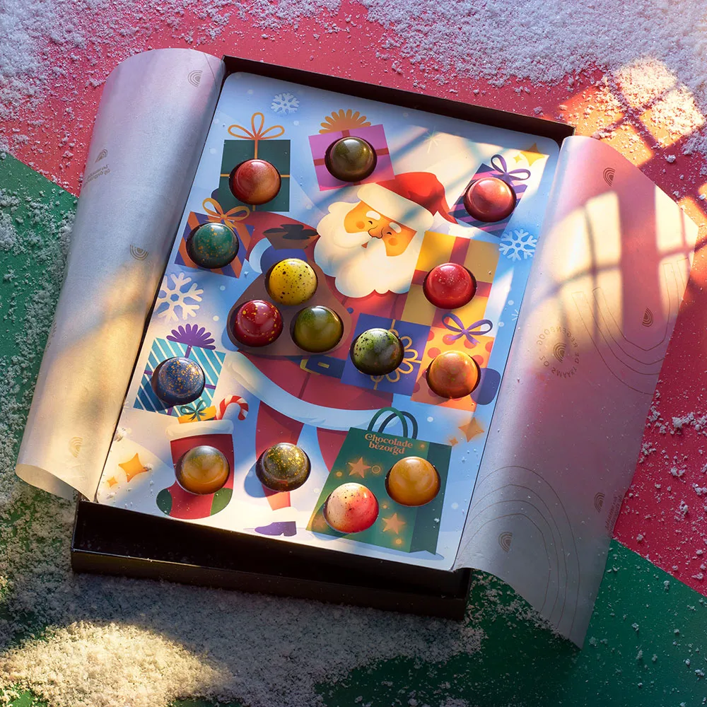 Chocoladebezorgd Kerstman 15 stuks bonbons cadeau alcoholvrij