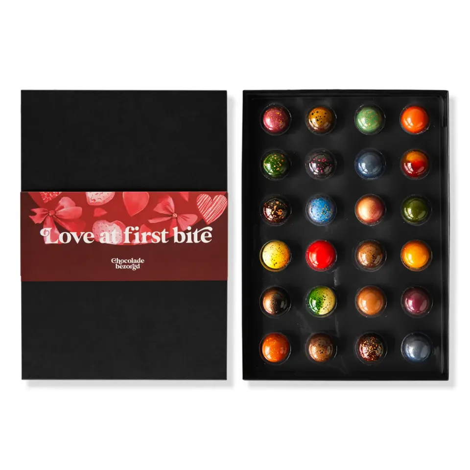 Chocoladebezorgd Valentijn bonbons 24 stuks alcoholvrij