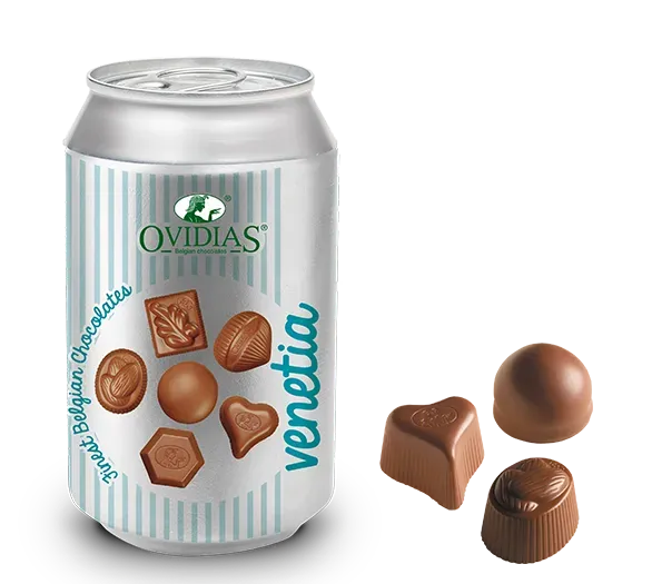 Ovidias Venetia-blik melkchocolade 95g geschenkblik