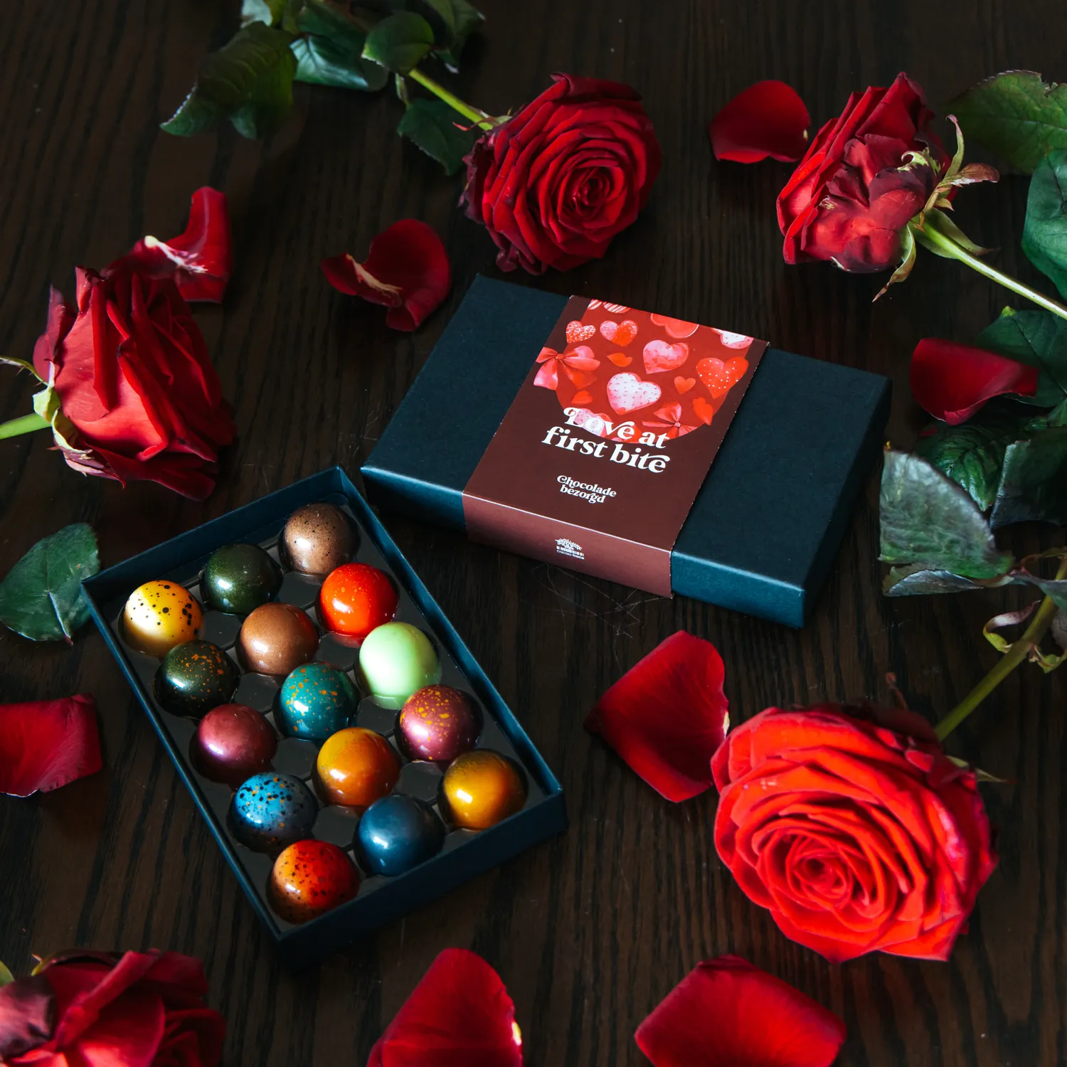 Chocoladebezorgd Valentijn bonbons 15 stuks alcoholvrij