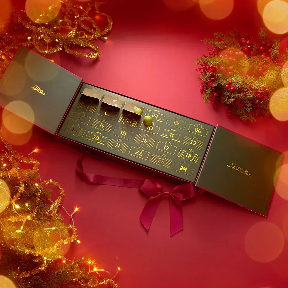 Chocoladebezorgd adventskalender 48 bonbons 24 vakjes