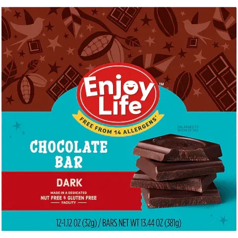 Enjoy Life Foods Dark chocoladereep 57% cacao 12-pack vegan