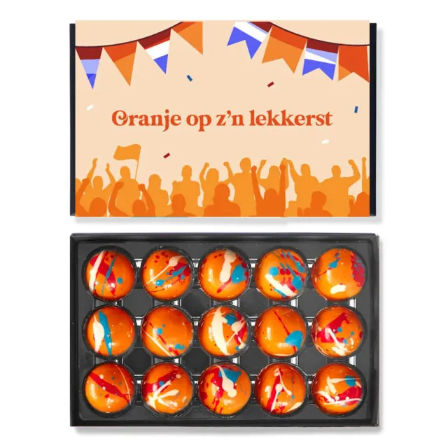Chocoladebezorgd Oranje bonbons 15 stuks stroopwafel