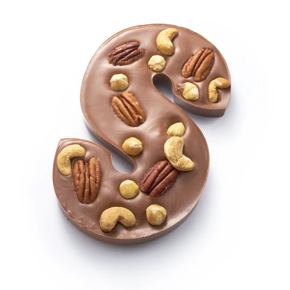 Chocoladebezorgd Chocoladeletter Triple Nut Deluxe melk 210 gram