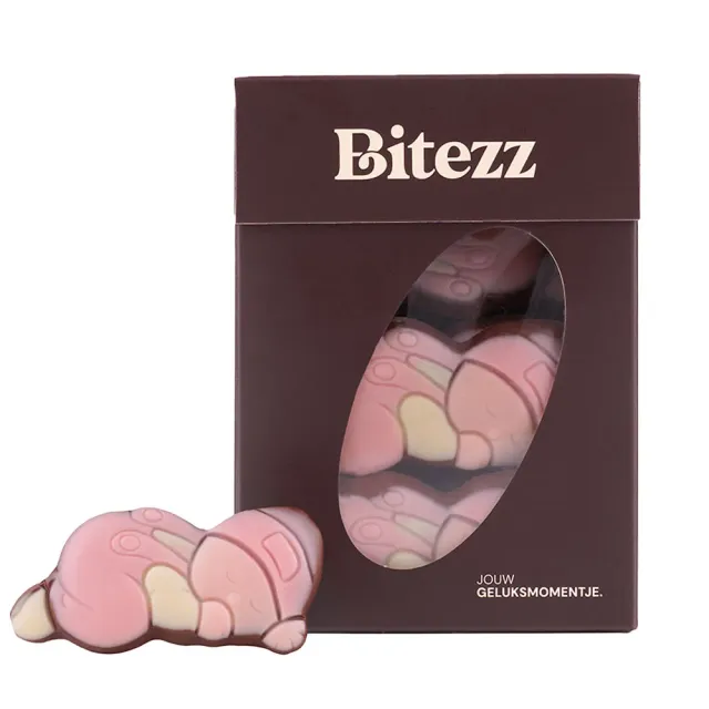 Chocoladebezorgd Baby Roze melkchocolade 400 gram geboorte