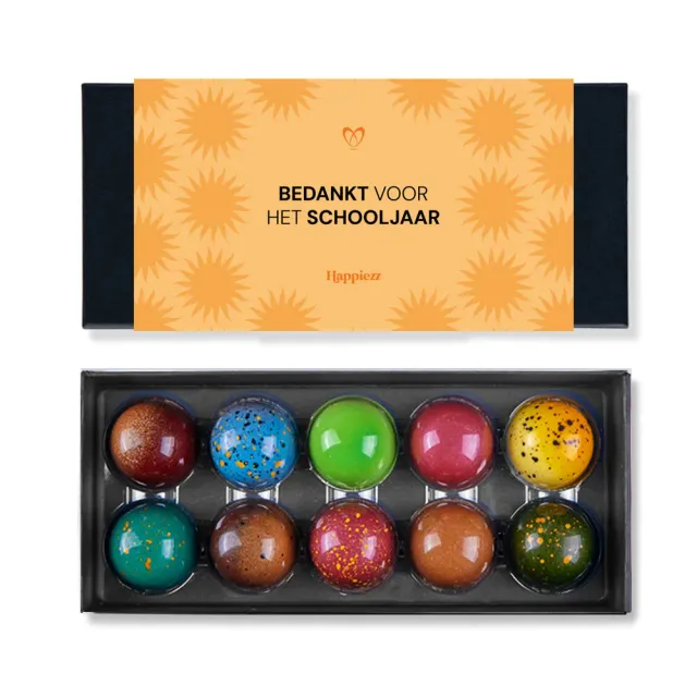 Chocoladebezorgd Juf Meester Bedankt bonbons 10 stuks