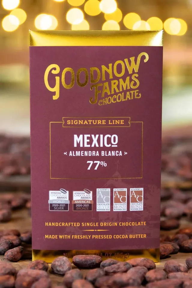 Goodnow Farms Almendra Blanca 77% chocoladereep puur single origin