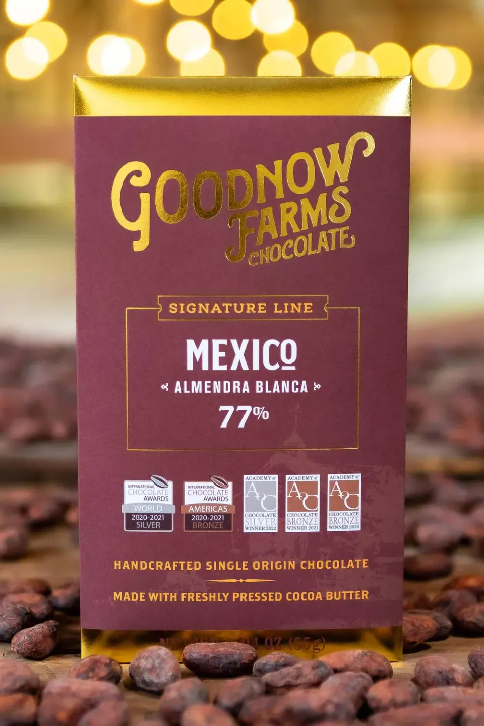 Goodnow Farms Almendra Blanca 77% chocoladereep puur single origin