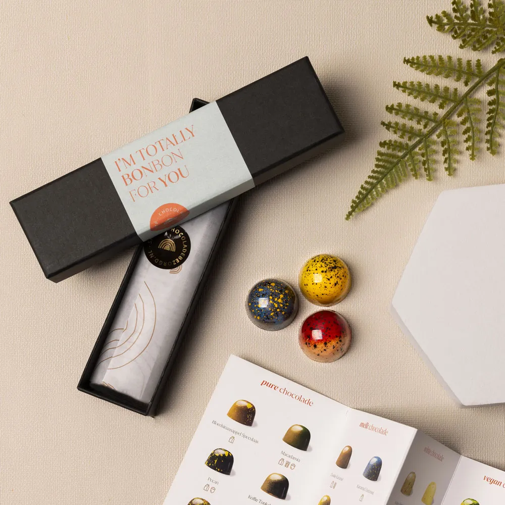 Chocoladebezorgd Vegan bonbons mango hazelnoot 5 stuks