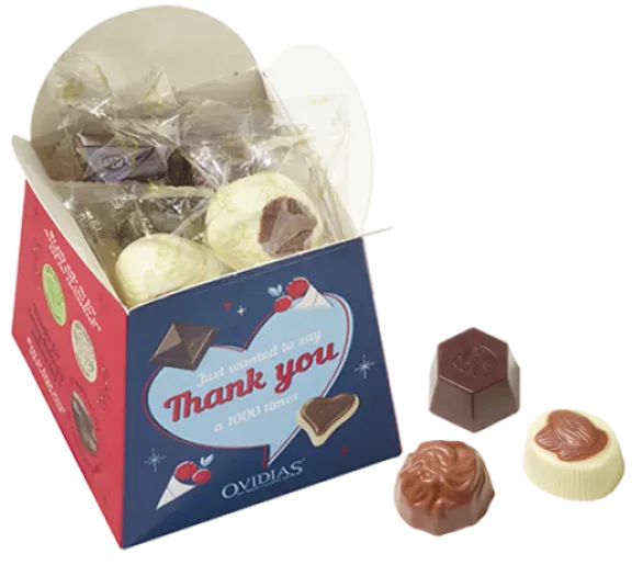 Ovidias Thank You ballotin pralines 200g bedankje