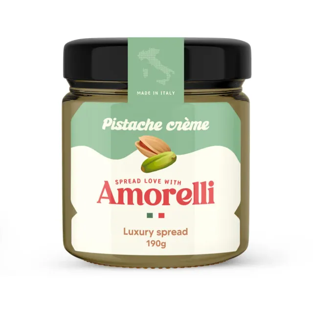 Amorelli Pistachepasta pistachecrème 190 gram zoet