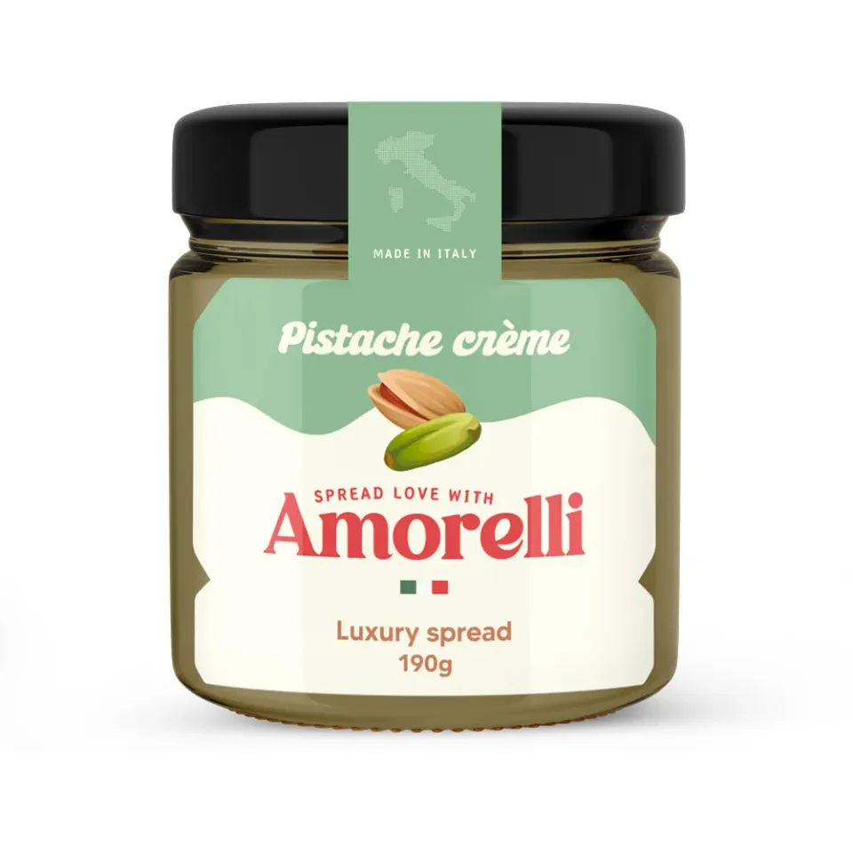 Amorelli Pistachepasta pistachecrème 190 gram zoet