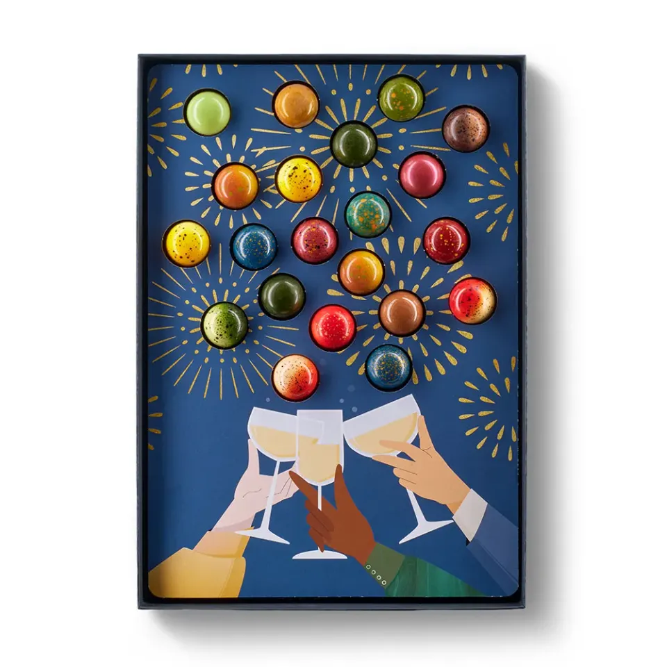 Chocoladebezorgd Let's Celebrate Box bonbons 21 stuks feest
