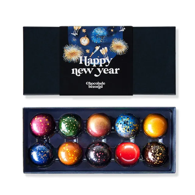Chocoladebezorgd Nieuwjaarsbonbons Bonbons 10 stuks Alcoholvrij