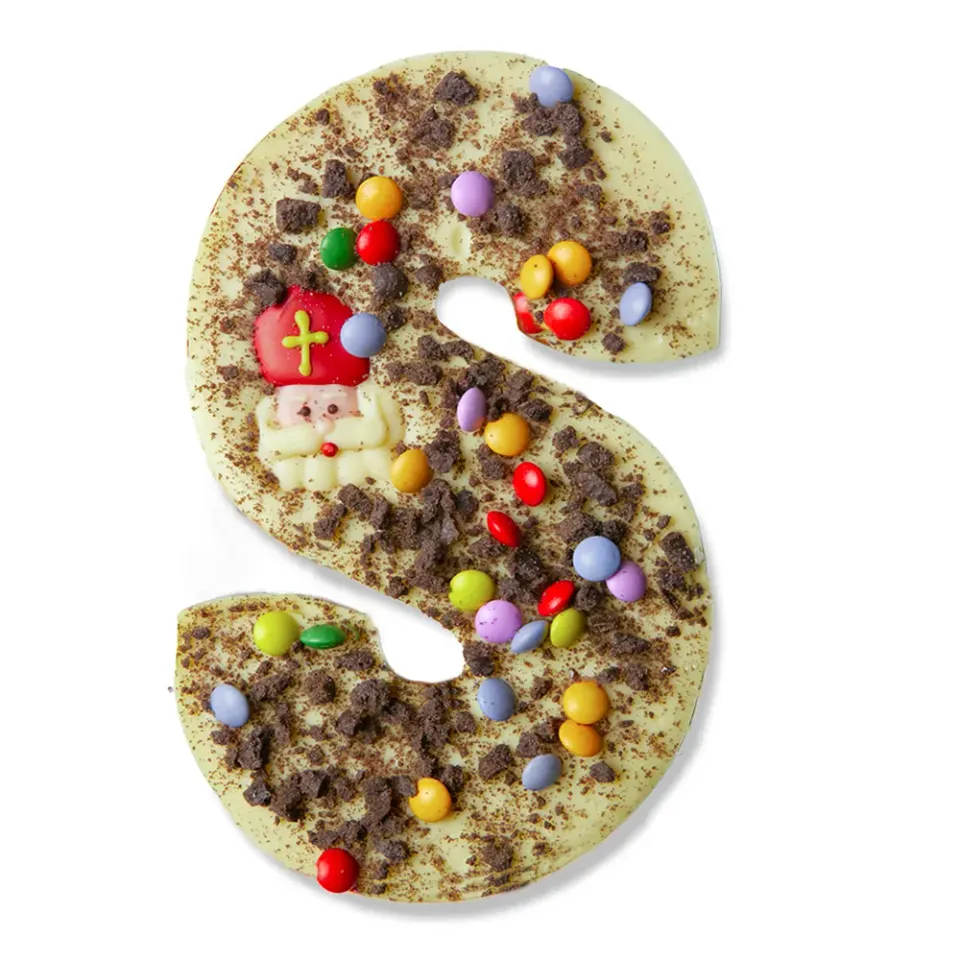 Chocoladebezorgd Chocoladeletter Smarties & Cookies wit 200g