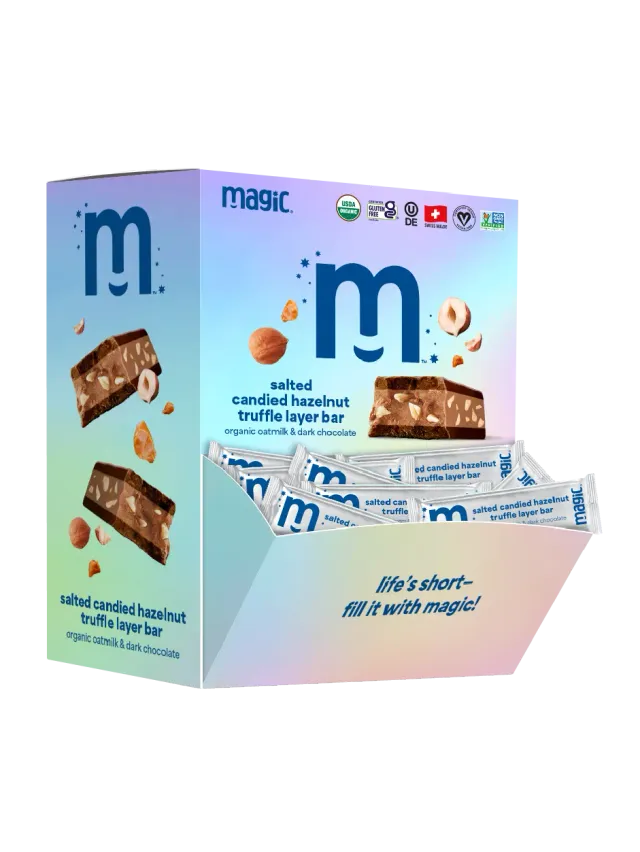 Magic Chocolate Salted Candied Hazelnut truffelrepen 60x15g vegan
