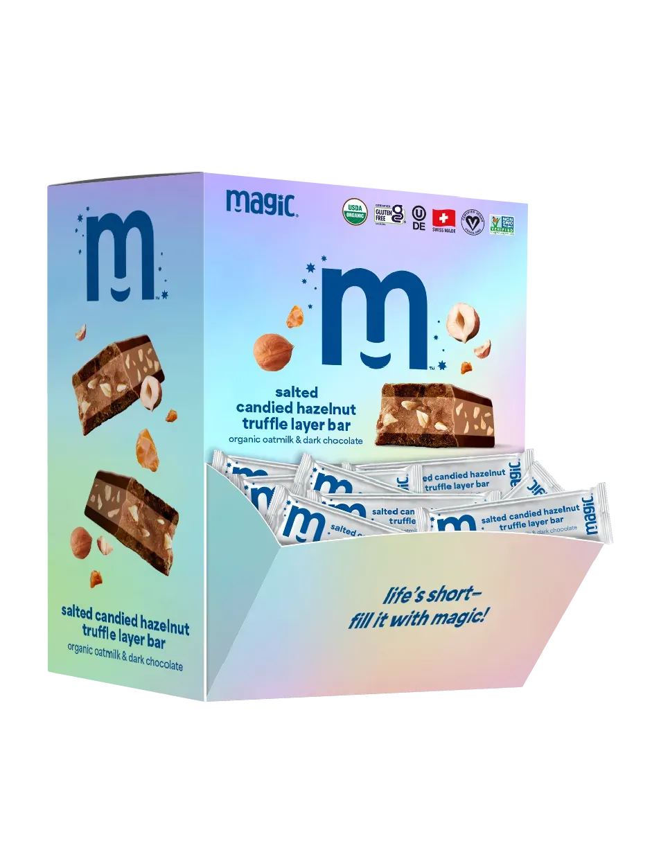 Magic Chocolate Salted Candied Hazelnut truffelrepen 60x15g vegan