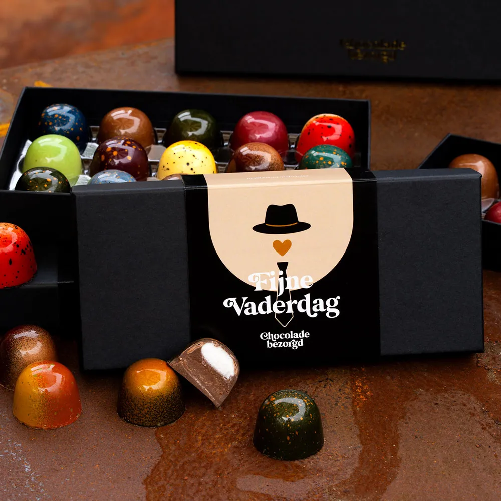 Chocoladebezorgd Vaderdag bonbons 15 stuks alcoholvrij