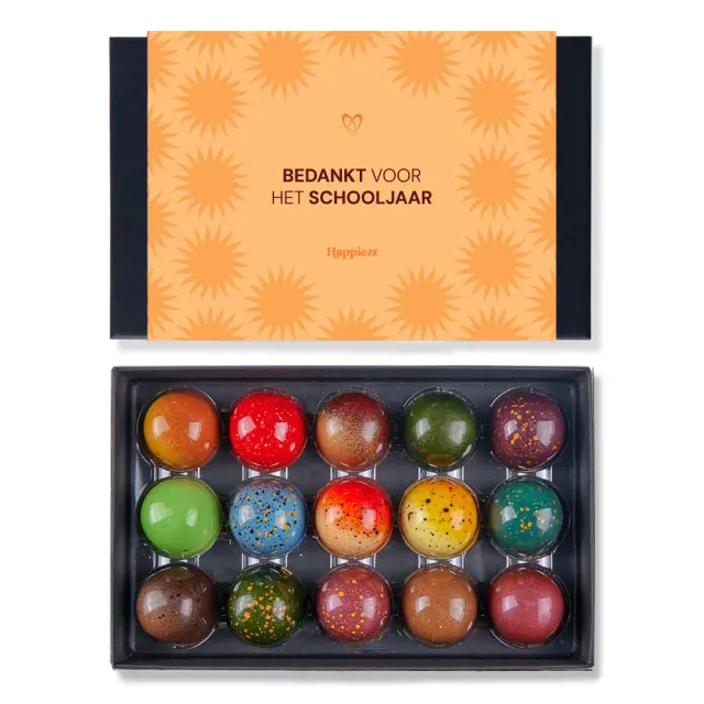 Chocoladebezorgd Juf Meester Bedankt bonbons 15 stuks