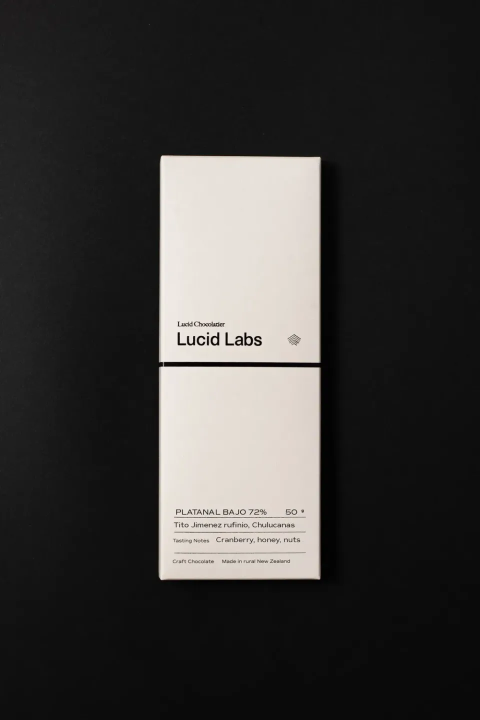 Lucid Chocolatier Platanal Bajo 72% chocoladereep 50g cranberry