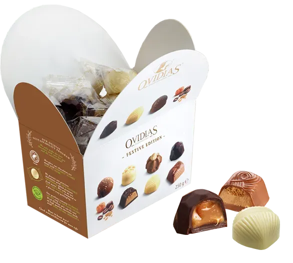 Ovidias Grand Dessert ballotin pralines 250g puur melk