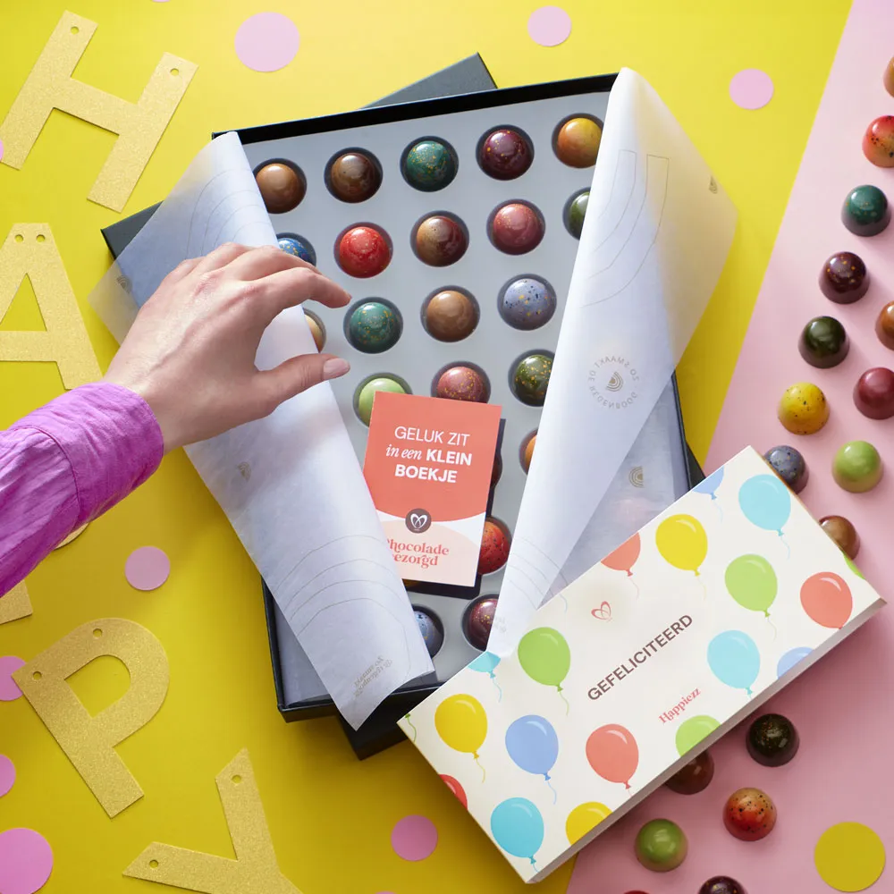 Chocoladebezorgd Gefeliciteerd Bonbons 35 stuks Alcoholvrij