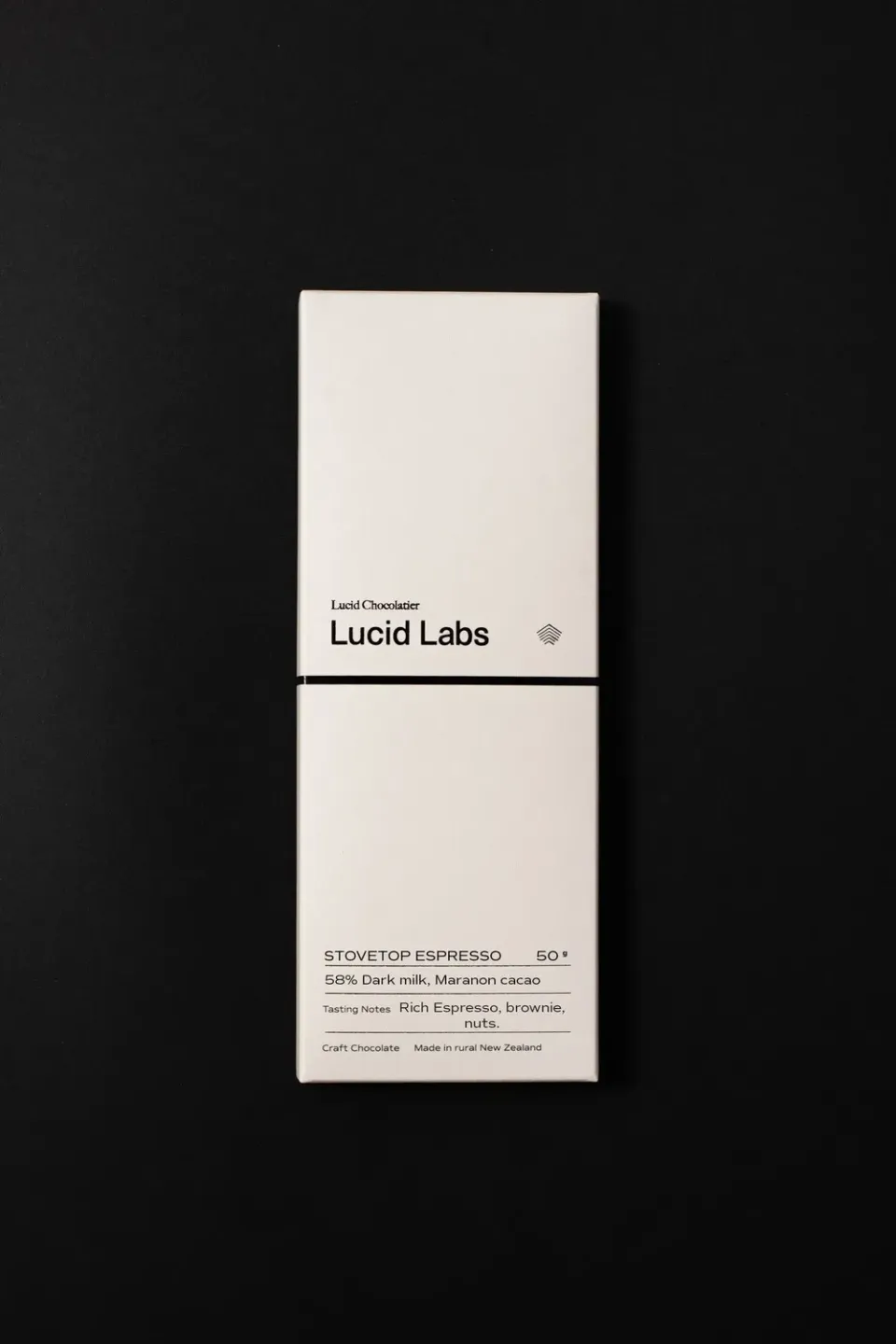 Lucid Chocolatier Stovetop Espresso chocoladereep melk
