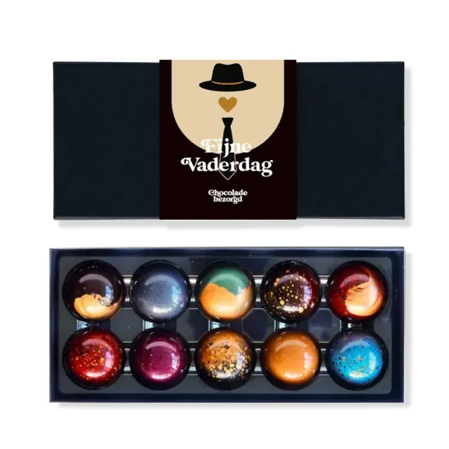 Chocoladebezorgd Vaderdag bonbons 10 stuks alcoholvrij