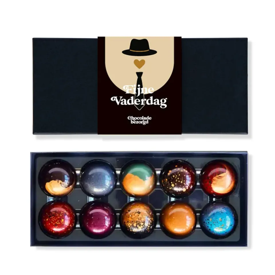 Chocoladebezorgd Vaderdag bonbons 10 stuks alcoholvrij