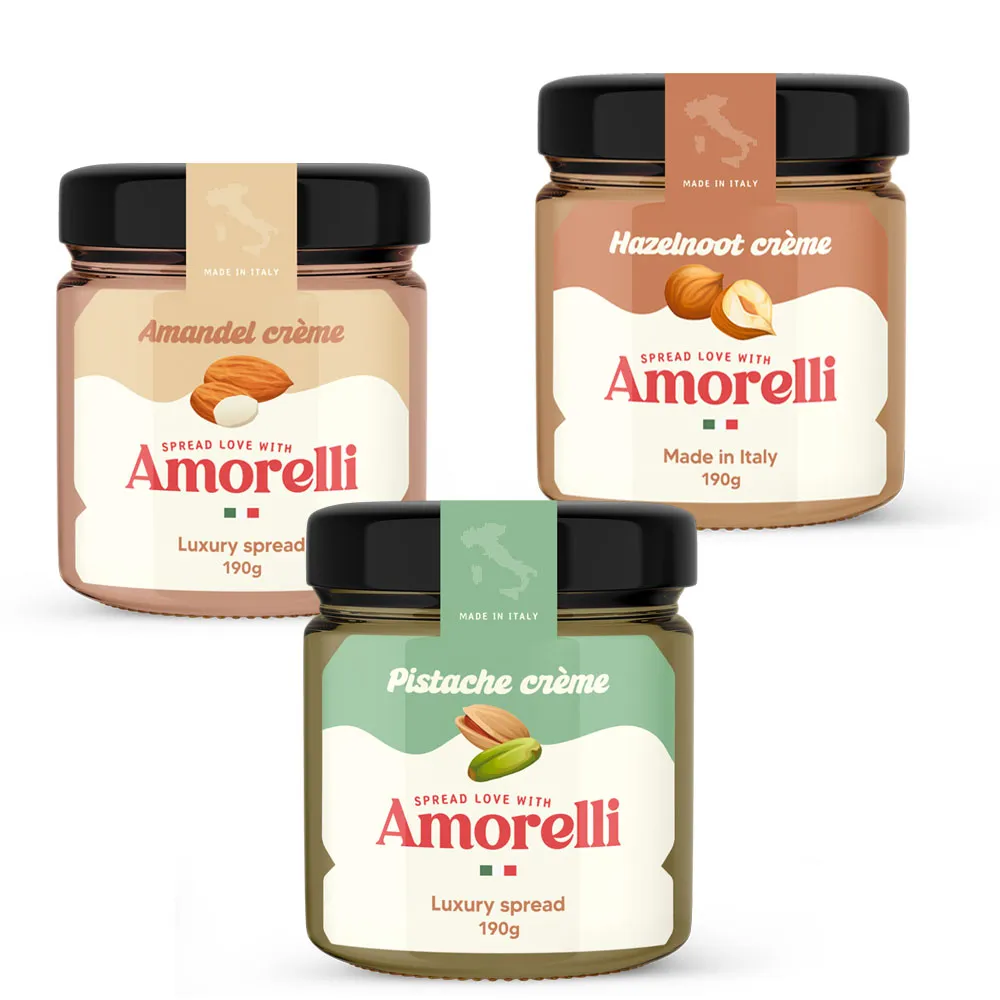 Amorelli Pistachepasta pistachecrème 190 gram zoet