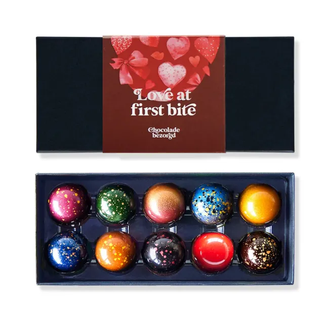 Chocoladebezorgd Valentijn bonbons 10 stuks alcoholvrij