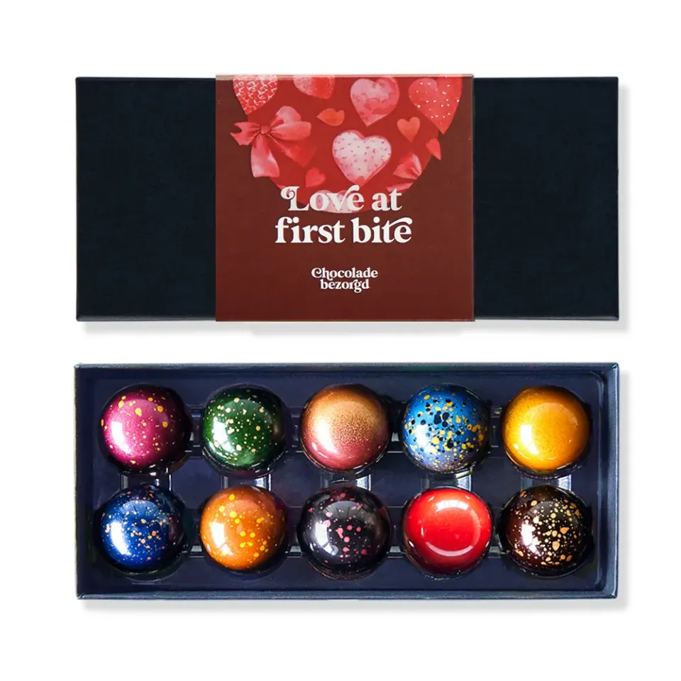 Chocoladebezorgd Valentijn bonbons 10 stuks alcoholvrij