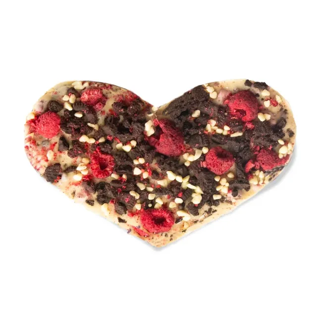 Chocoladebezorgd Raspberry Oreo cheesecake chocoladehart