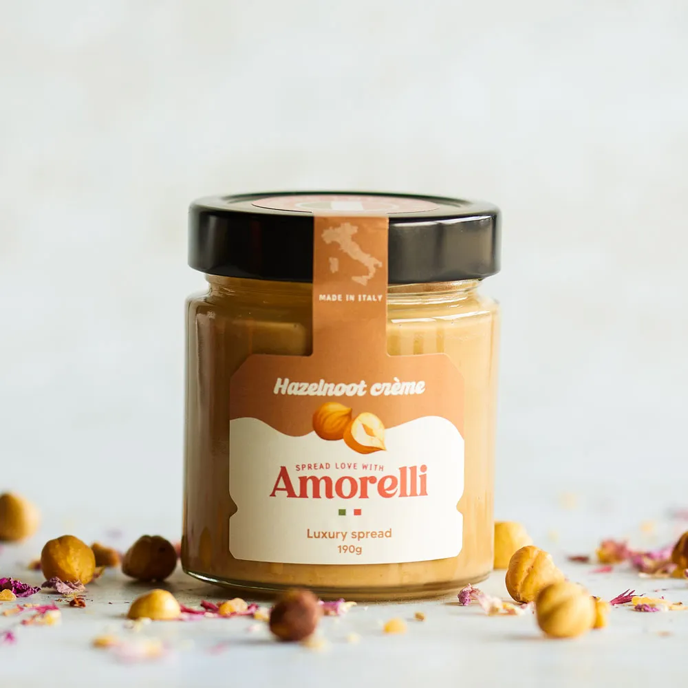 Chocoladebezorgd Hazelnootpasta 190g Amorelli beleg