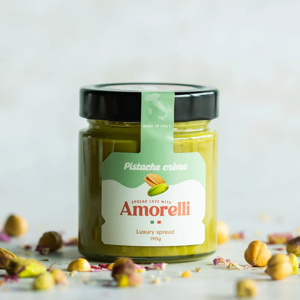 Amorelli Pistachepasta pistachecrème 190 gram zoet