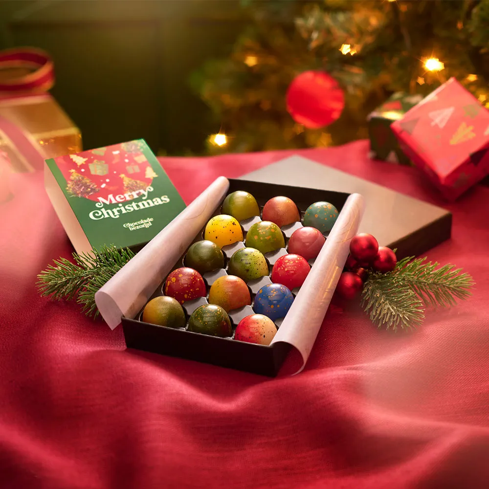 Chocoladebezorgd Kerst bonbons 15 stuks alcoholvrij