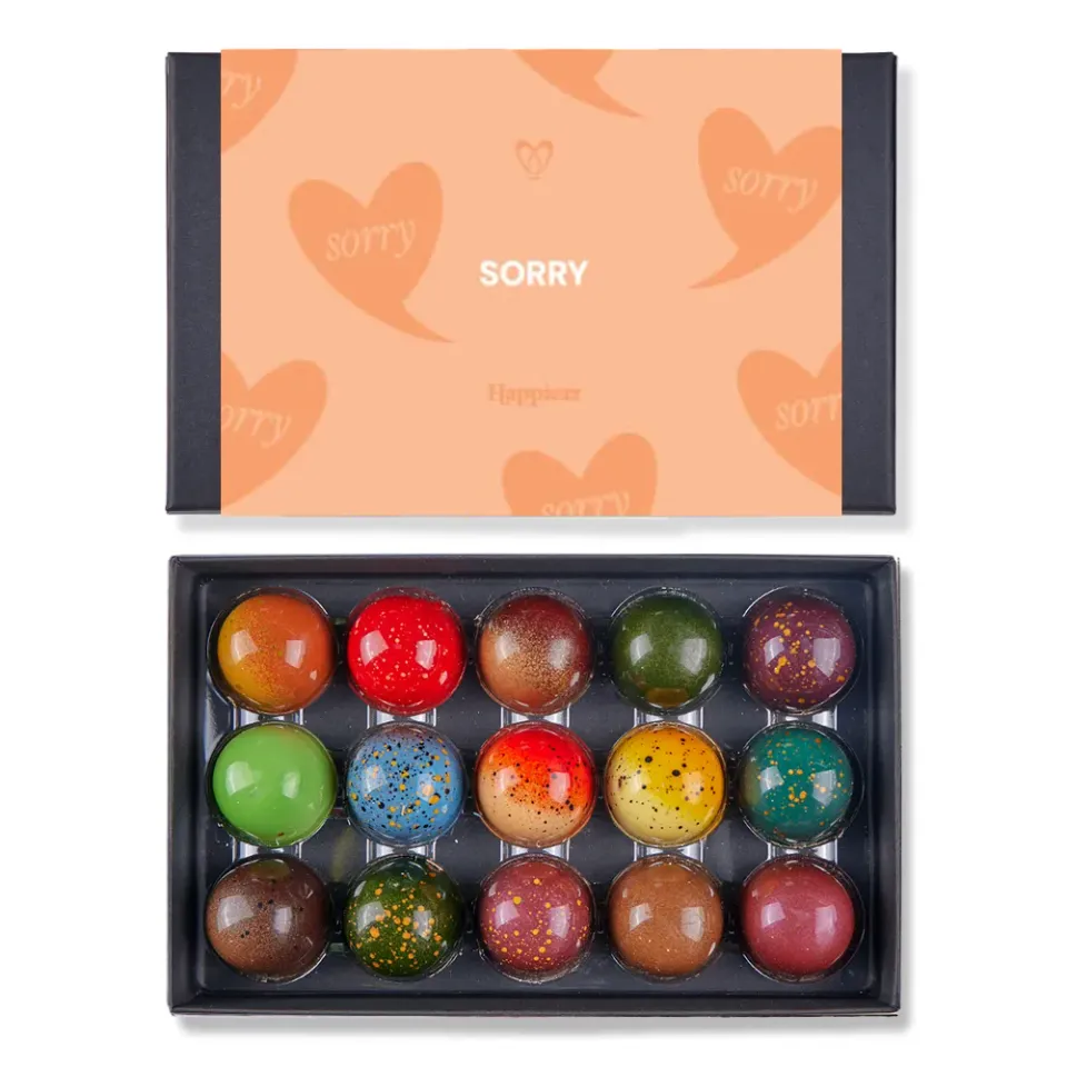 Chocoladebezorgd Sorry bonbons 15 stuks alcoholvrij cadeau