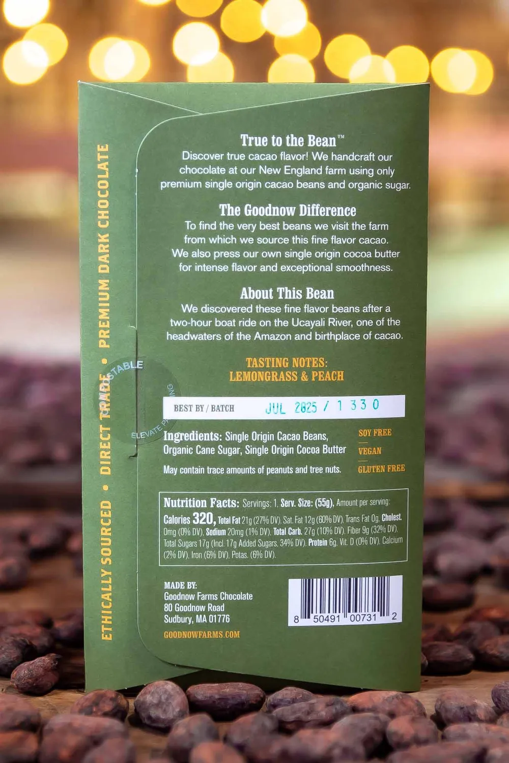 Goodnow Farms Ucayali chocoladereep Peru vegan