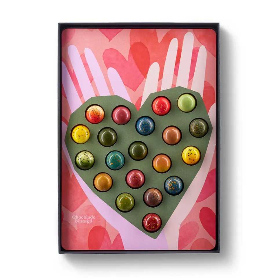 Chocoladebezorgd Hartbox kies mix 20 stuks