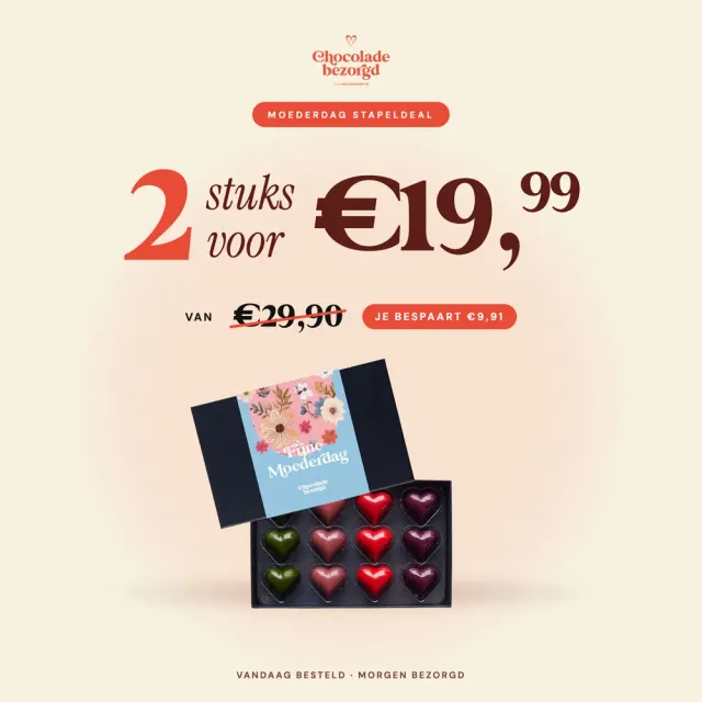Chocoladebezorgd Hartjes Bonbons Duo 2x12 stuks