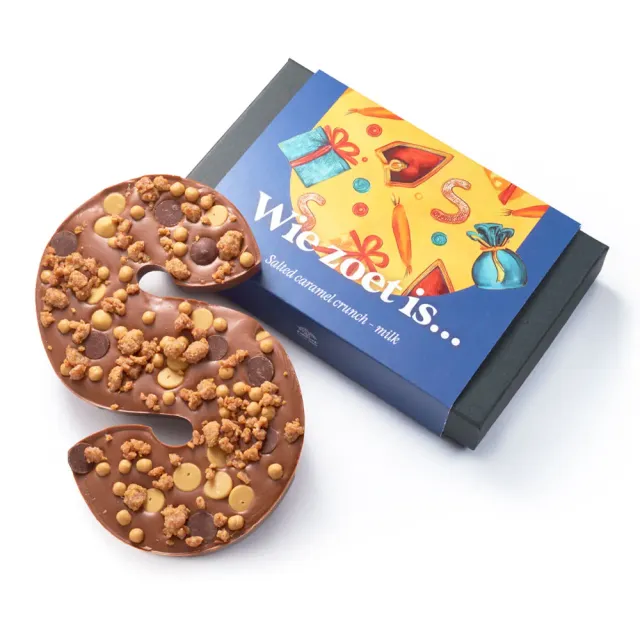 Chocoladebezorgd Chocoladeletter Salted Caramel Crunch melk 210 gram