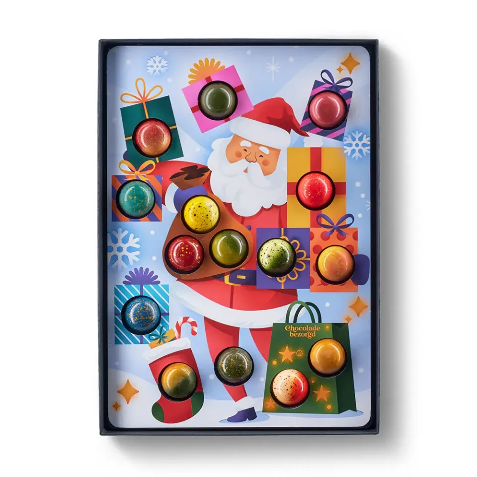 Chocoladebezorgd Kerstman 15 stuks bonbons cadeau alcoholvrij