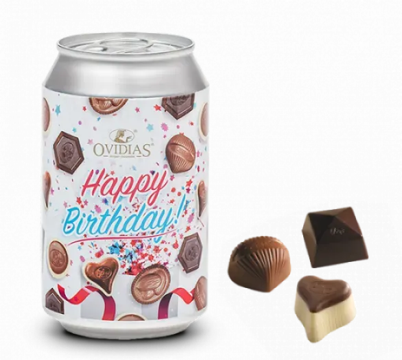 Ovidias Happy Birthday blik pralines 95g verjaardag